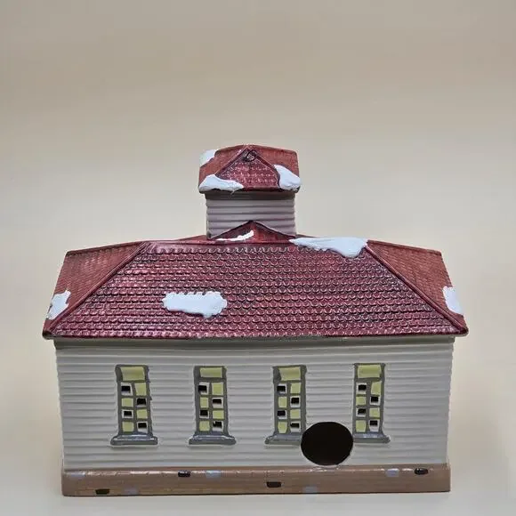 Department 56 Original Snow Village Jefferson School + Light Cord 5082-2 Retired - Picture 8 of 16